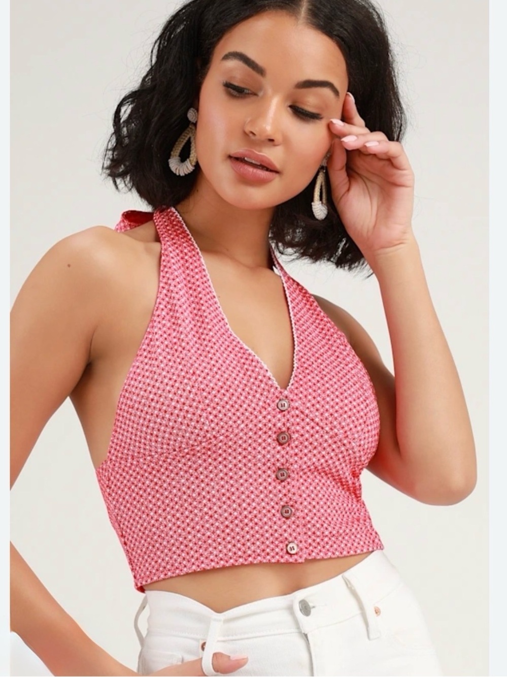 Free People Picnic Halter Top in Red
✨